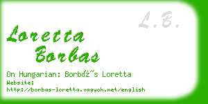 loretta borbas business card